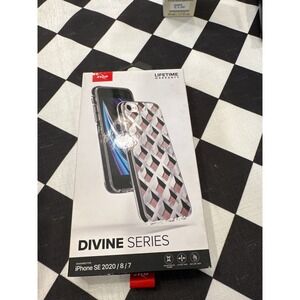 Zizo Divine Series iPhone SE 2020 8 7 Case Pink Glitter Geometric Marble Geo